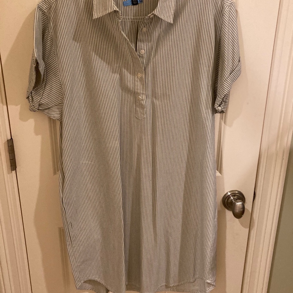 Gap shirt dress pin stripe blue